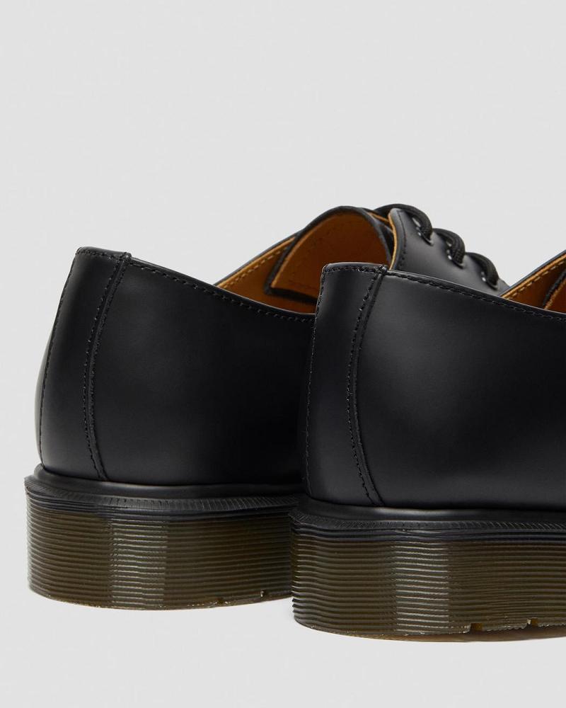 Black Men's Dr Martens 1461 Plain Welt Smooth Leather Oxfords Shoes | CA 601PJJ